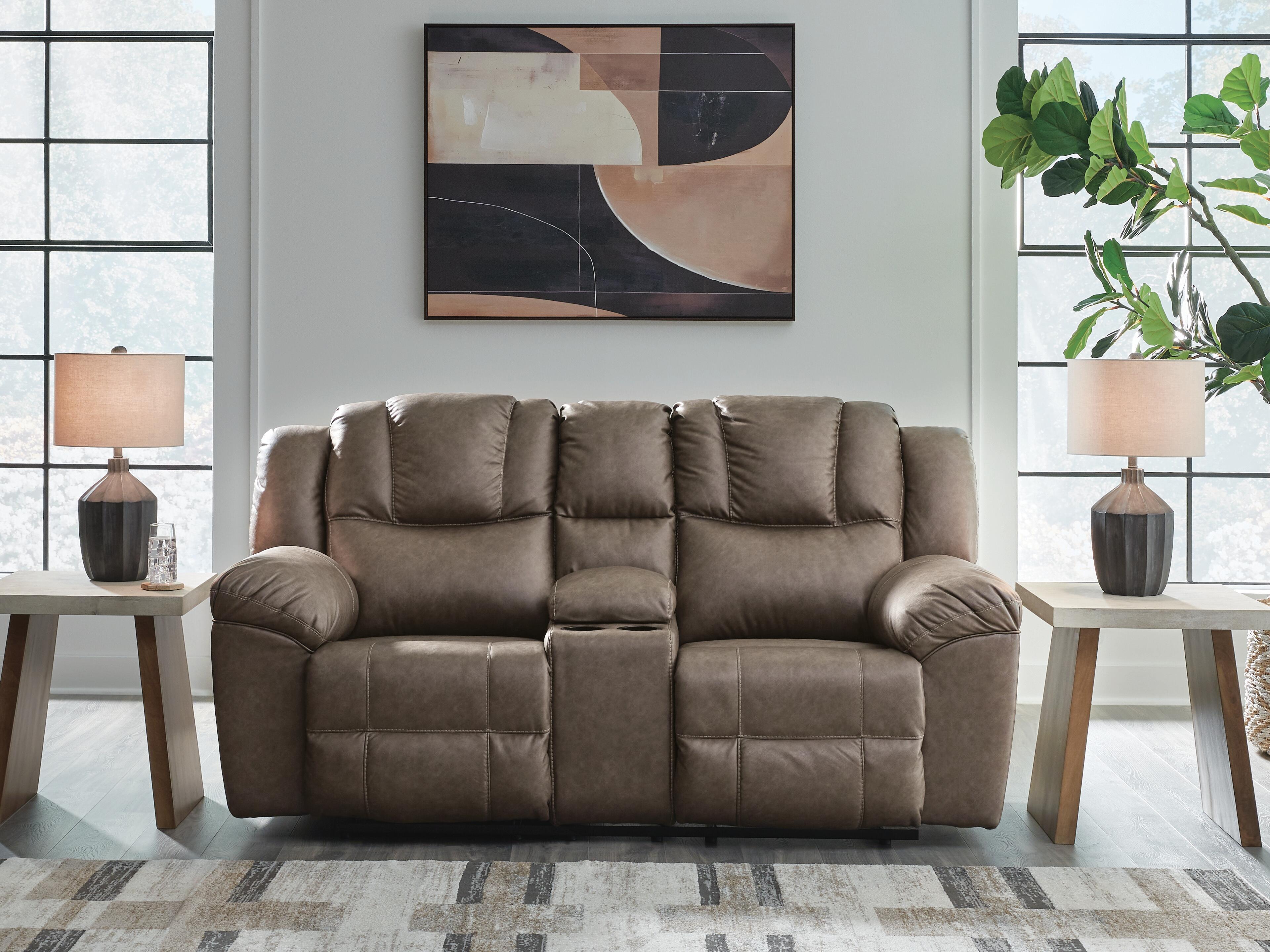 Lowilla Reclining Loveseat with Console - Luxury Home Furniture (MI)