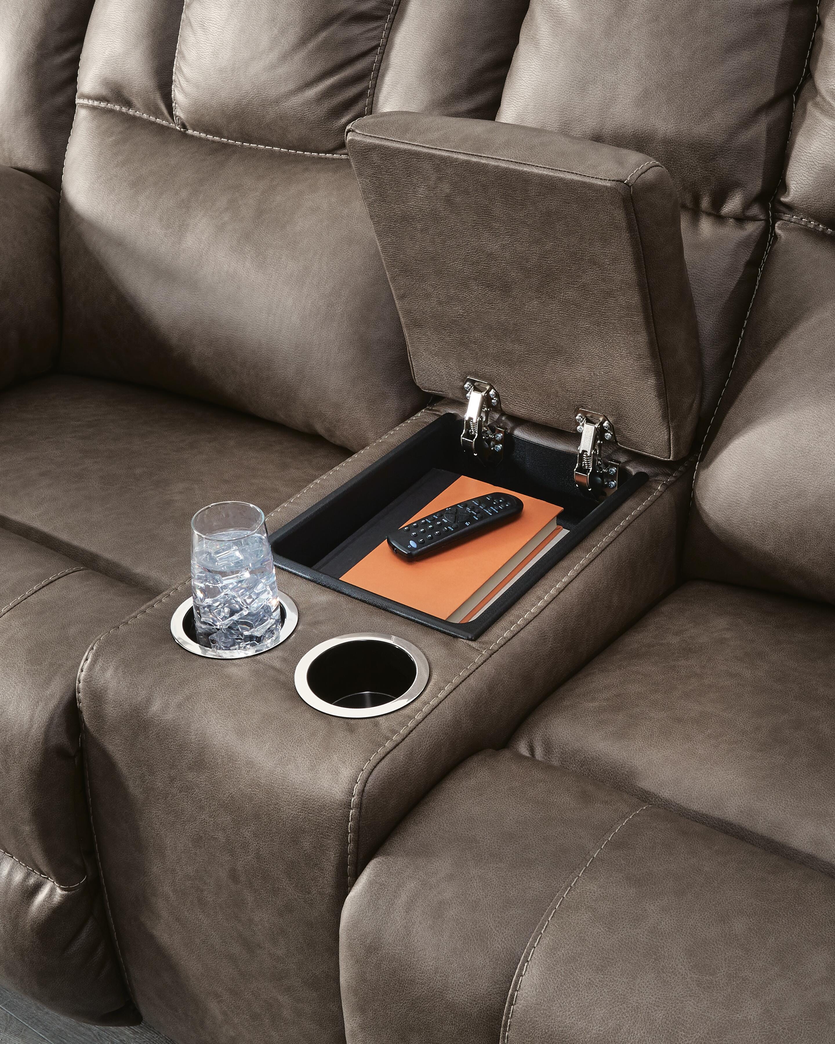 Lowilla Reclining Loveseat with Console - Luxury Home Furniture (MI)