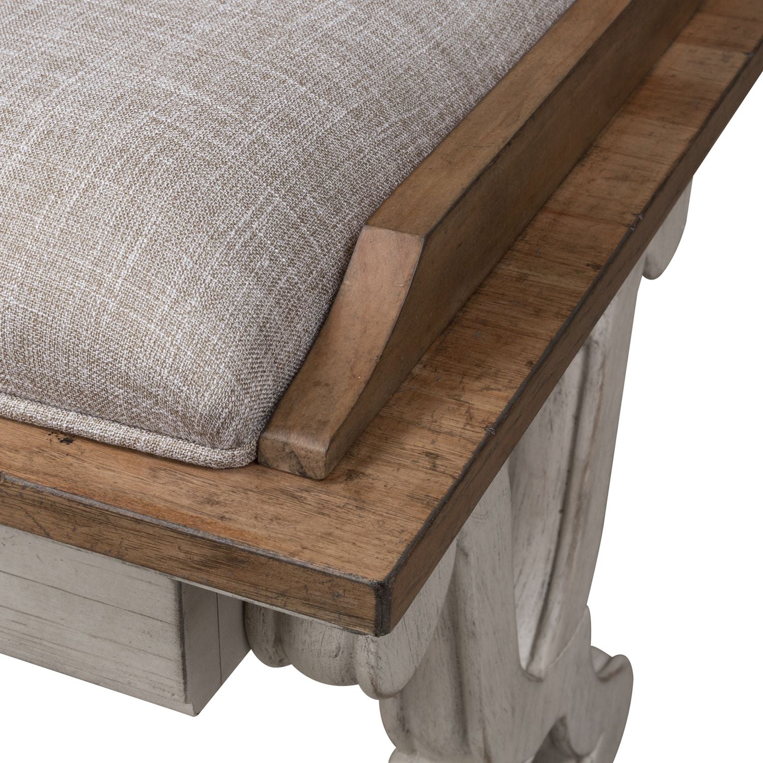 Farmhouse Reimagined Bed Bench in Antique White - Luxury Home Furniture (MI)