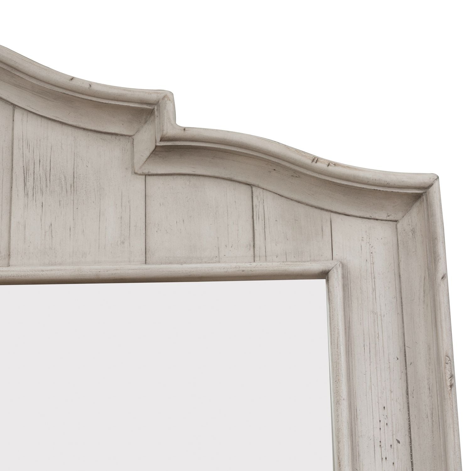 Farmhouse Reimagined Mirror in Antique White - Luxury Home Furniture (MI)