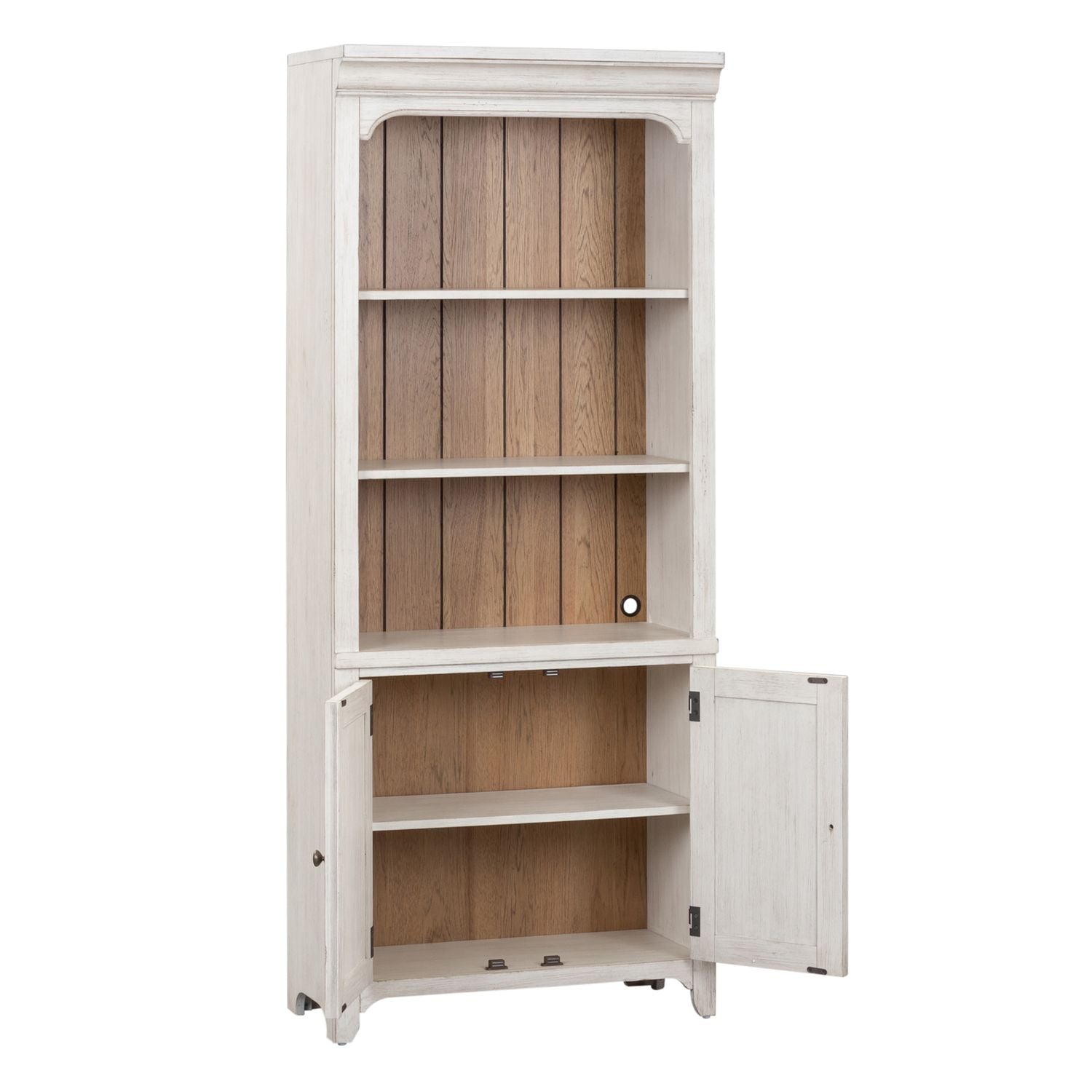 Farmhouse Reimagined Bookcase in Antique White - Luxury Home Furniture (MI)