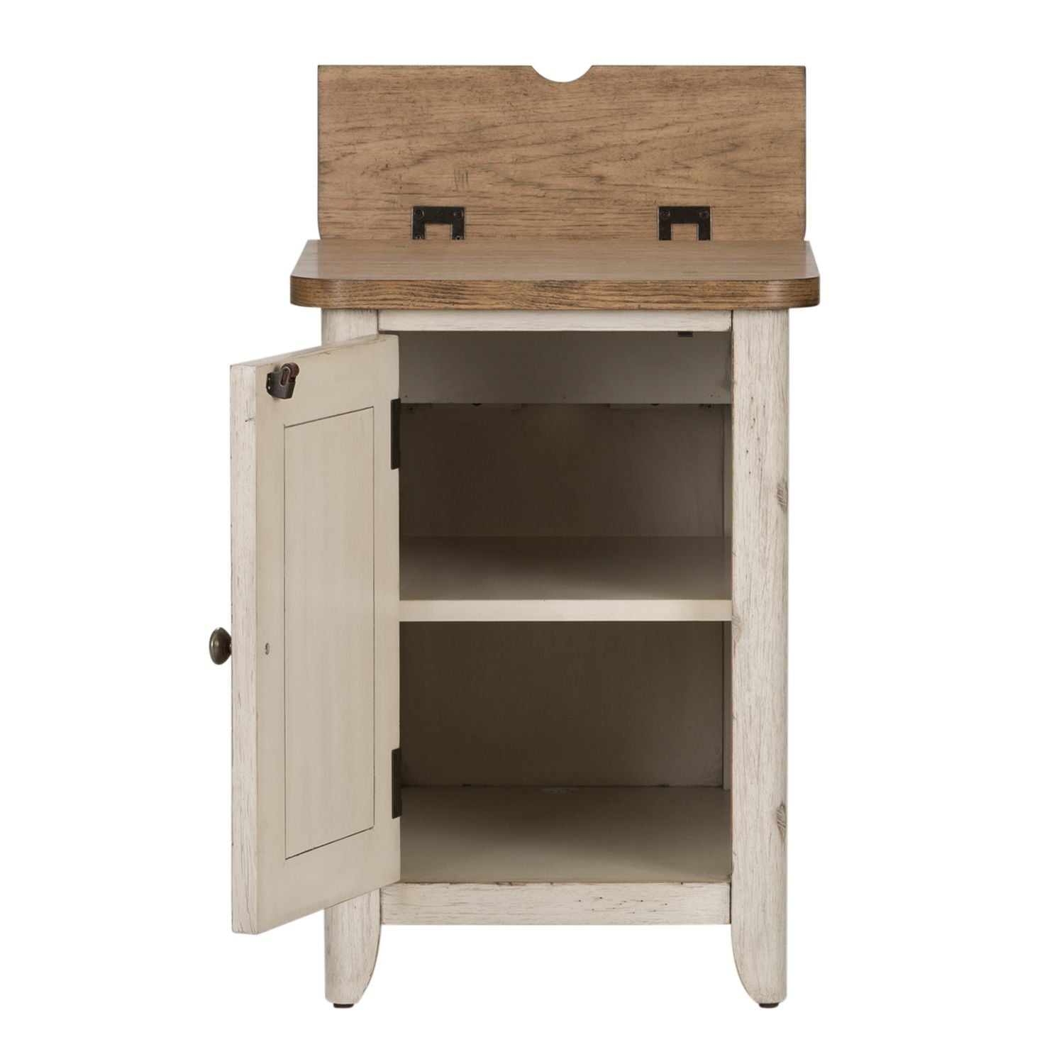 Farmhouse Reimagined Door Chair Side Table w/ Charging in Antique White - Luxury Home Furniture (MI)