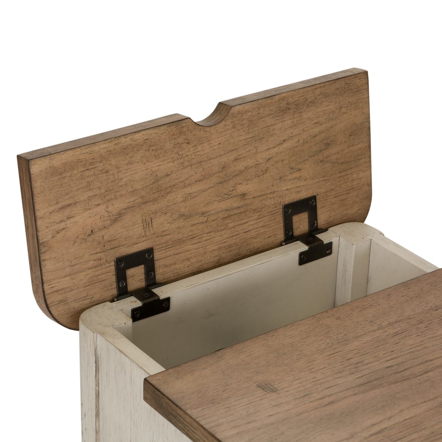 Farmhouse Reimagined Door Chair Side Table w/ Charging in Antique White - Luxury Home Furniture (MI)