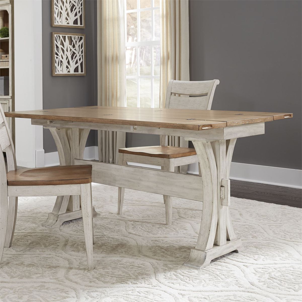Liberty Farmhouse Reimagined Flip Lid Sofa Table in Antique White