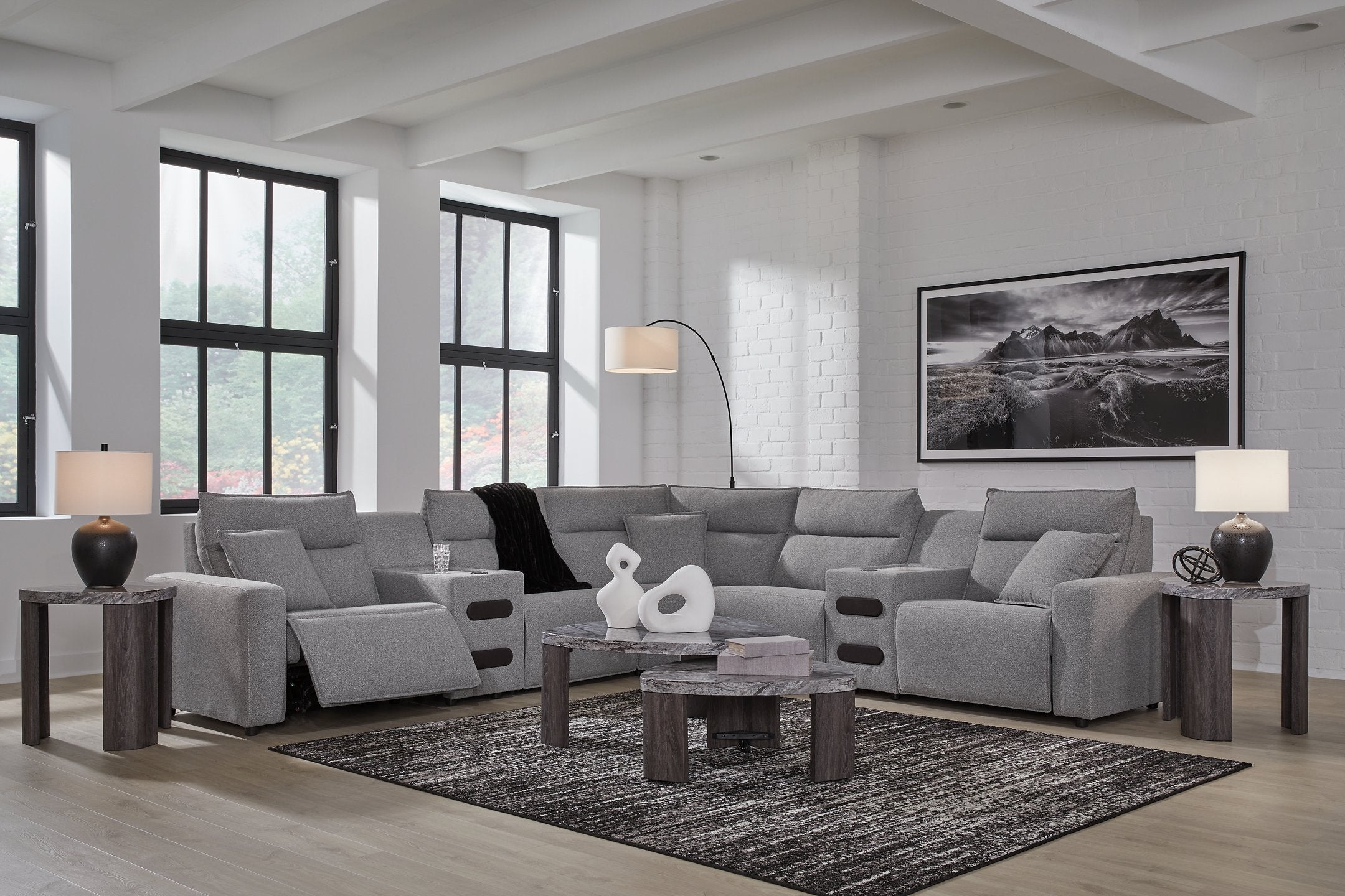 Modmax II Power Reclining Sectional with Audio Consoles - Luxury Home Furniture (MI)