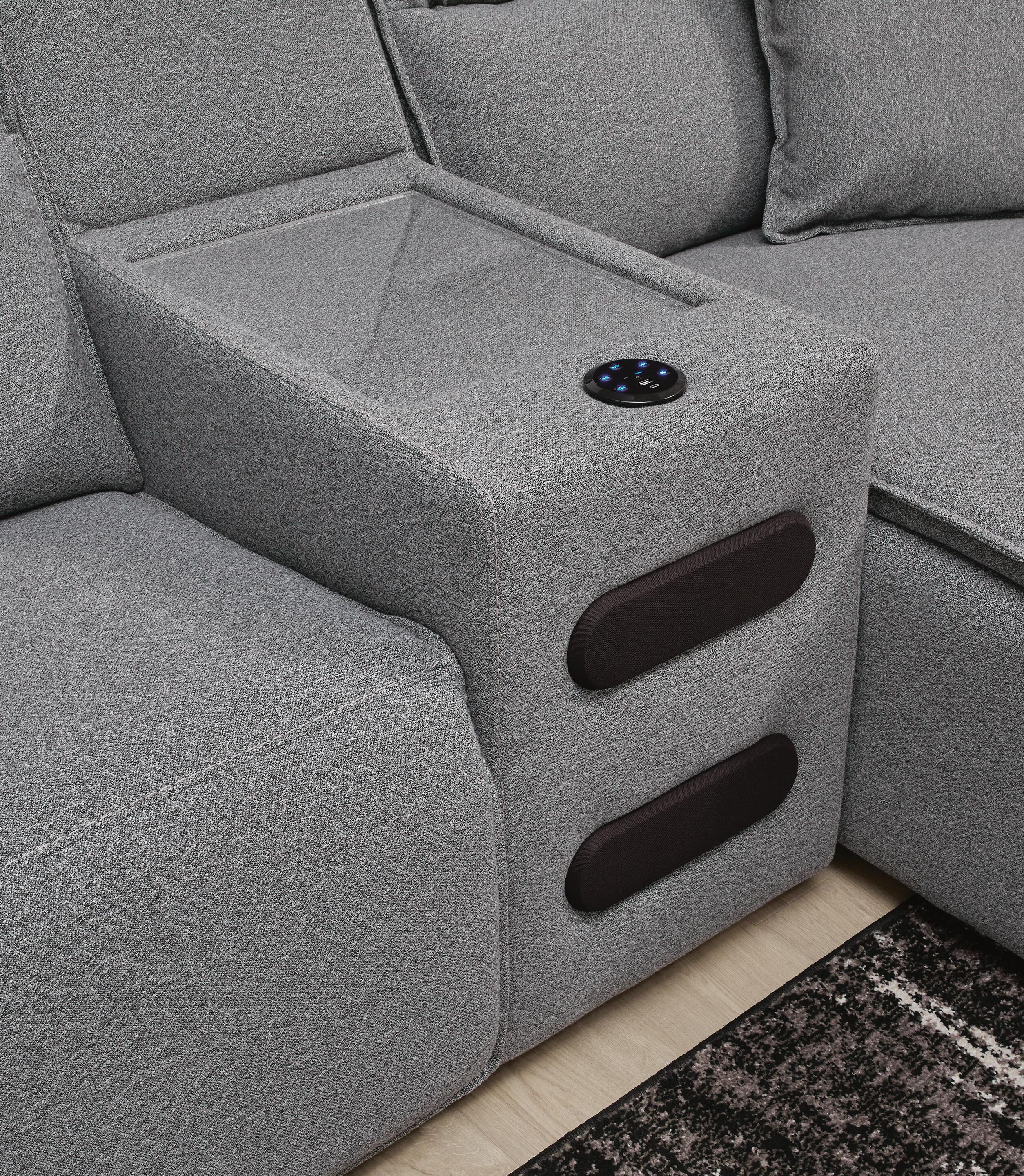 Modmax II Power Reclining Sectional with Chaise and Audio Consoles