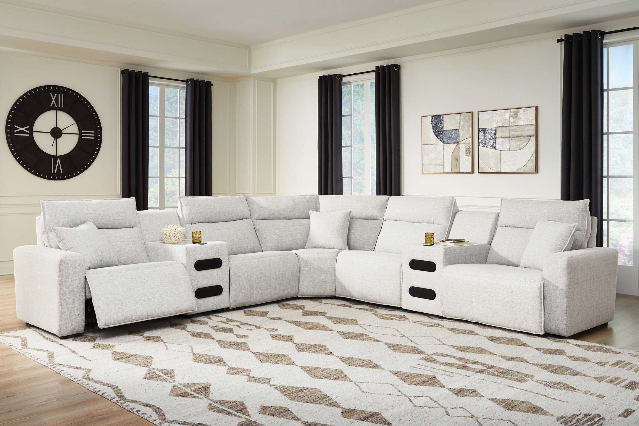 Modmax II Power Reclining Sectional with Audio Consoles - Luxury Home Furniture (MI)