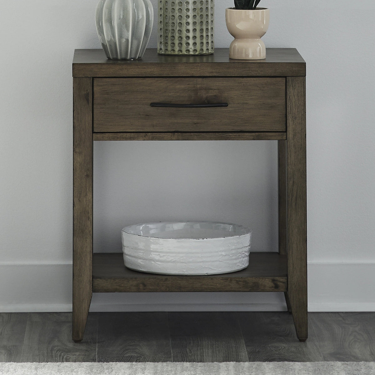 Shaker Lakes Open Nightstand w/ Charging Station image