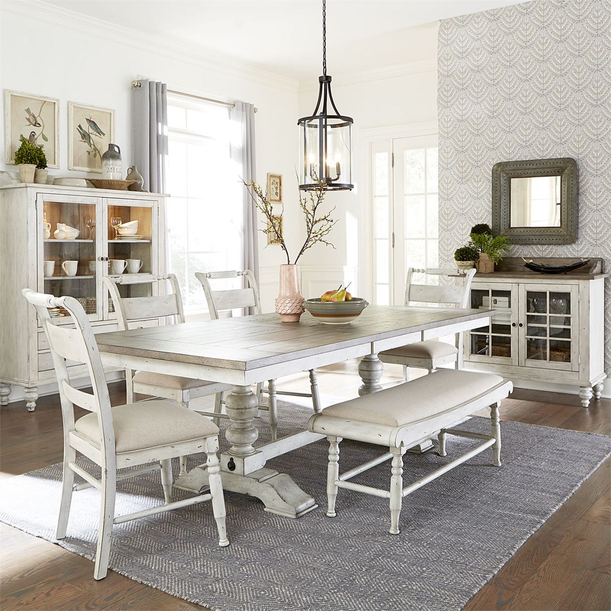 Liberty Furniture Whitney Display Cabinet in Weathered Gray