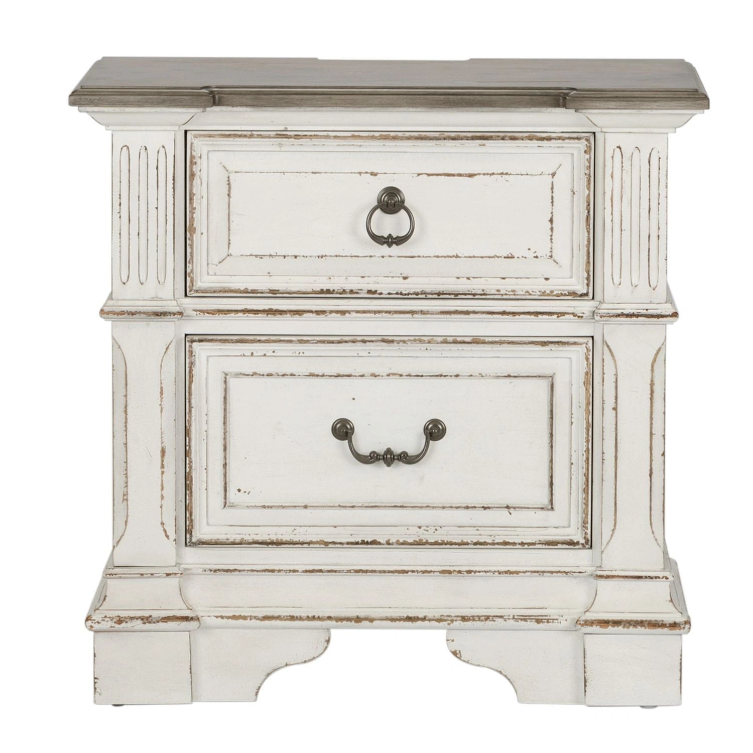 Abbey Park King California Panel Bed, Dresser & Mirror, Night Stand image