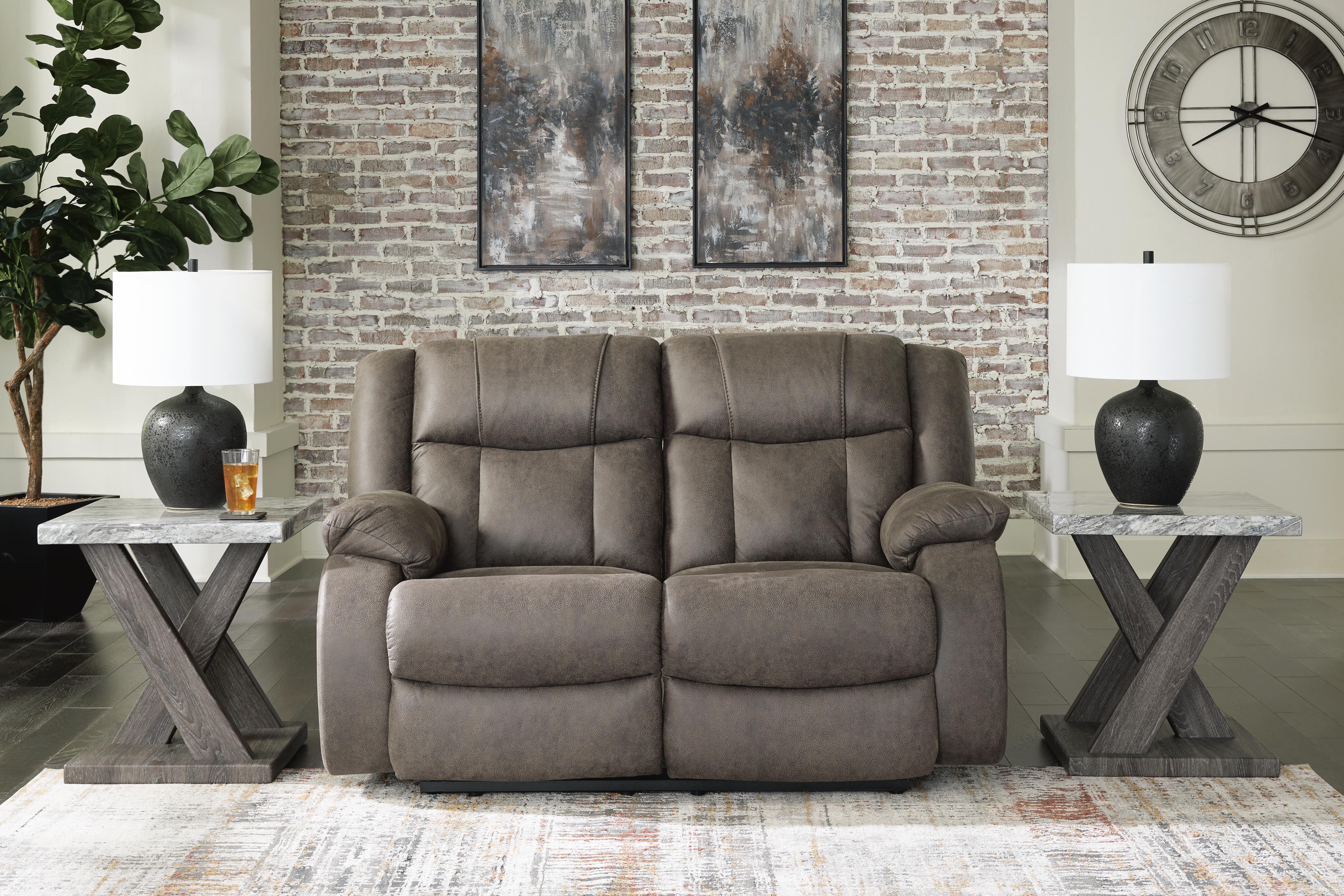 First Base Reclining Loveseat - Luxury Home Furniture (MI)