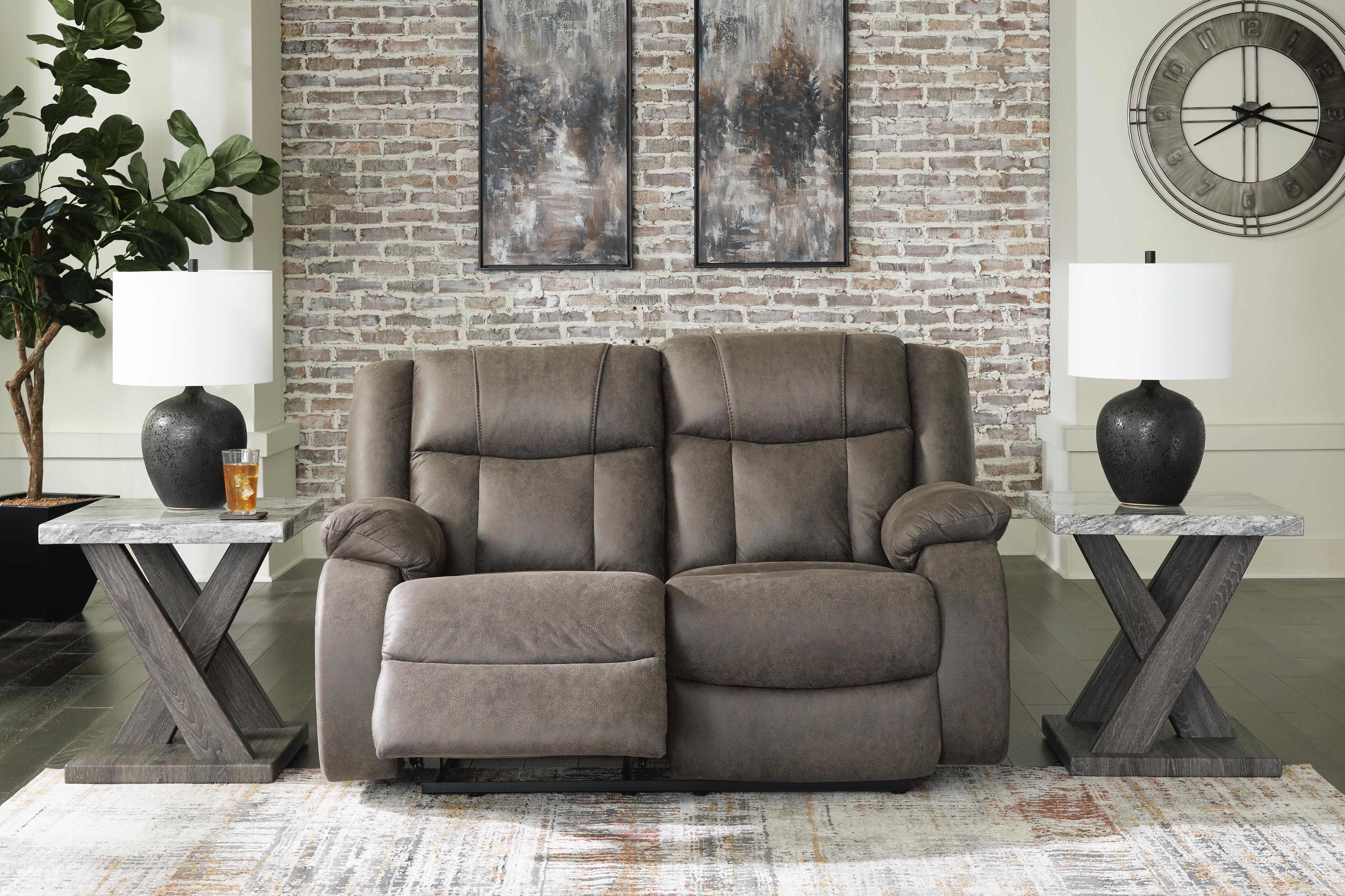 First Base Reclining Loveseat - Luxury Home Furniture (MI)