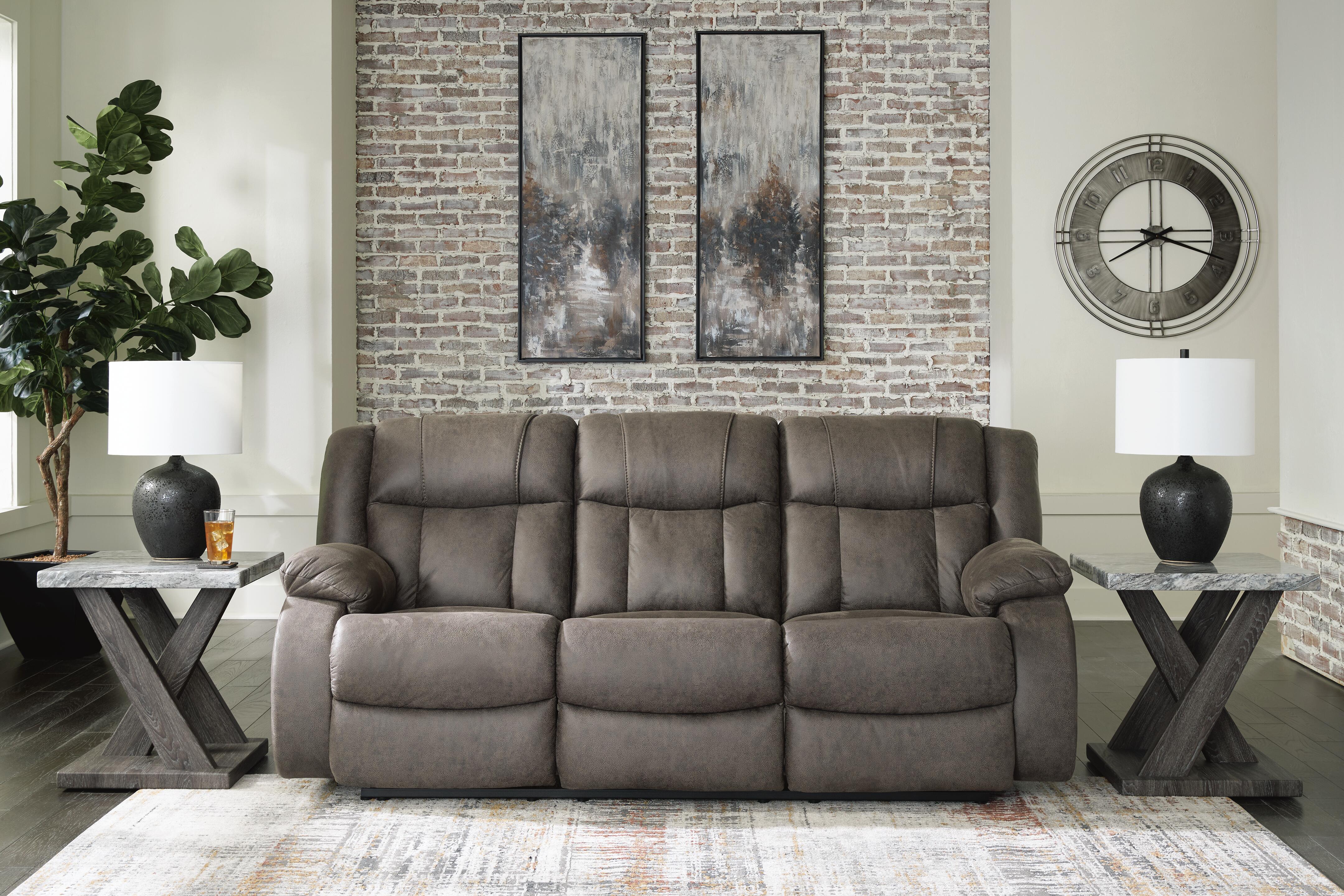 First Base Reclining Sofa - Luxury Home Furniture (MI)