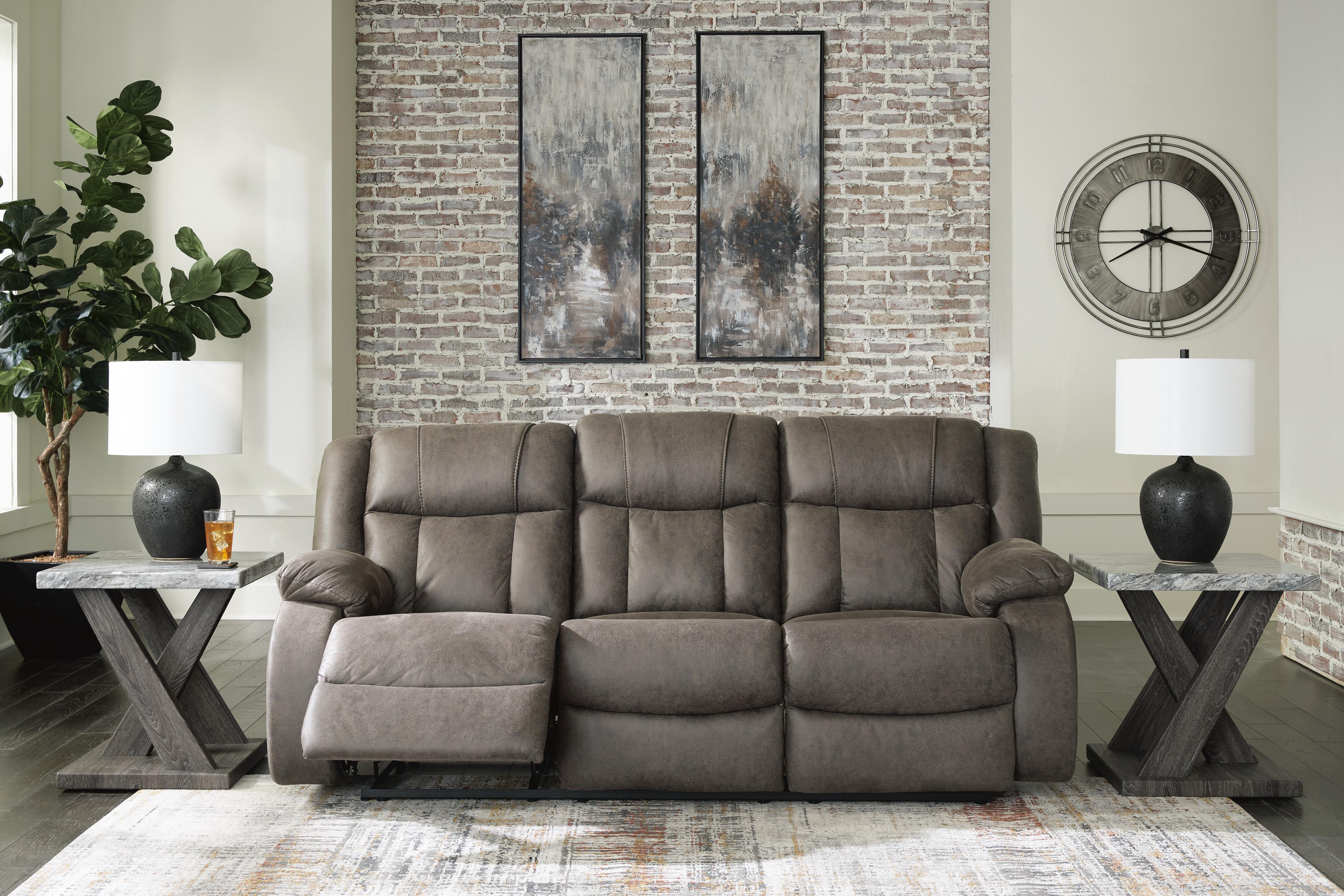 First Base Reclining Sofa - Luxury Home Furniture (MI)