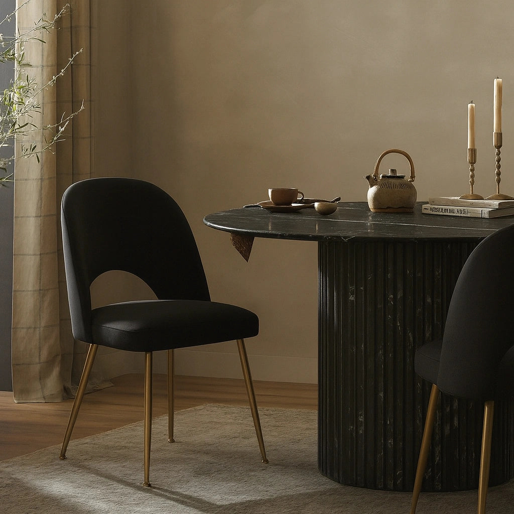 Logan Black Velvet Dining Chair