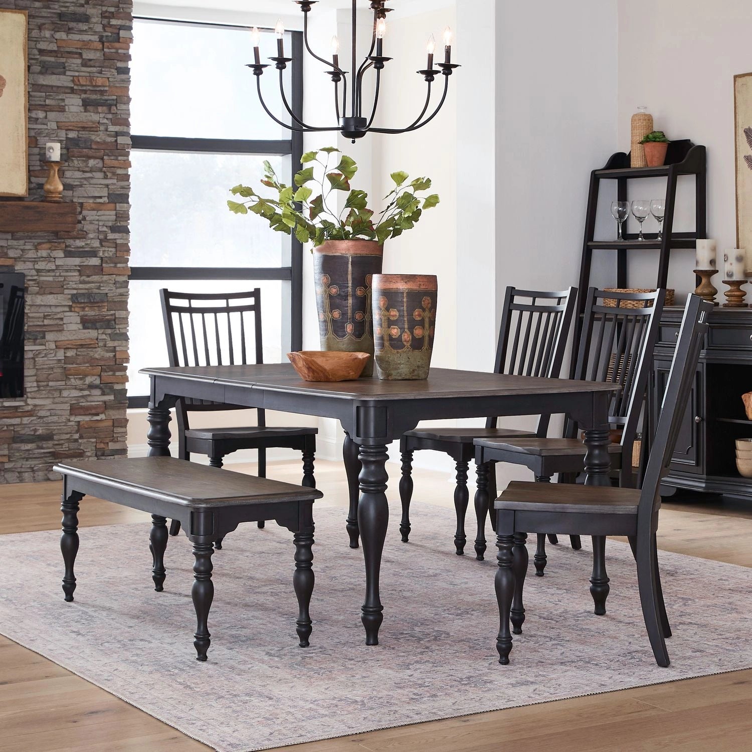 Magnolia Manor Opt 6 Piece Leg Table Set image