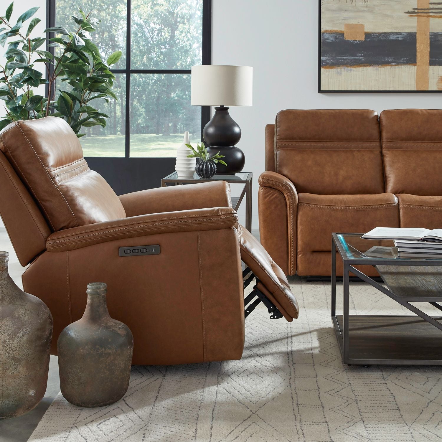 Cooper SG Recliner P3 & ZG in Camel - Luxury Home Furniture (MI)
