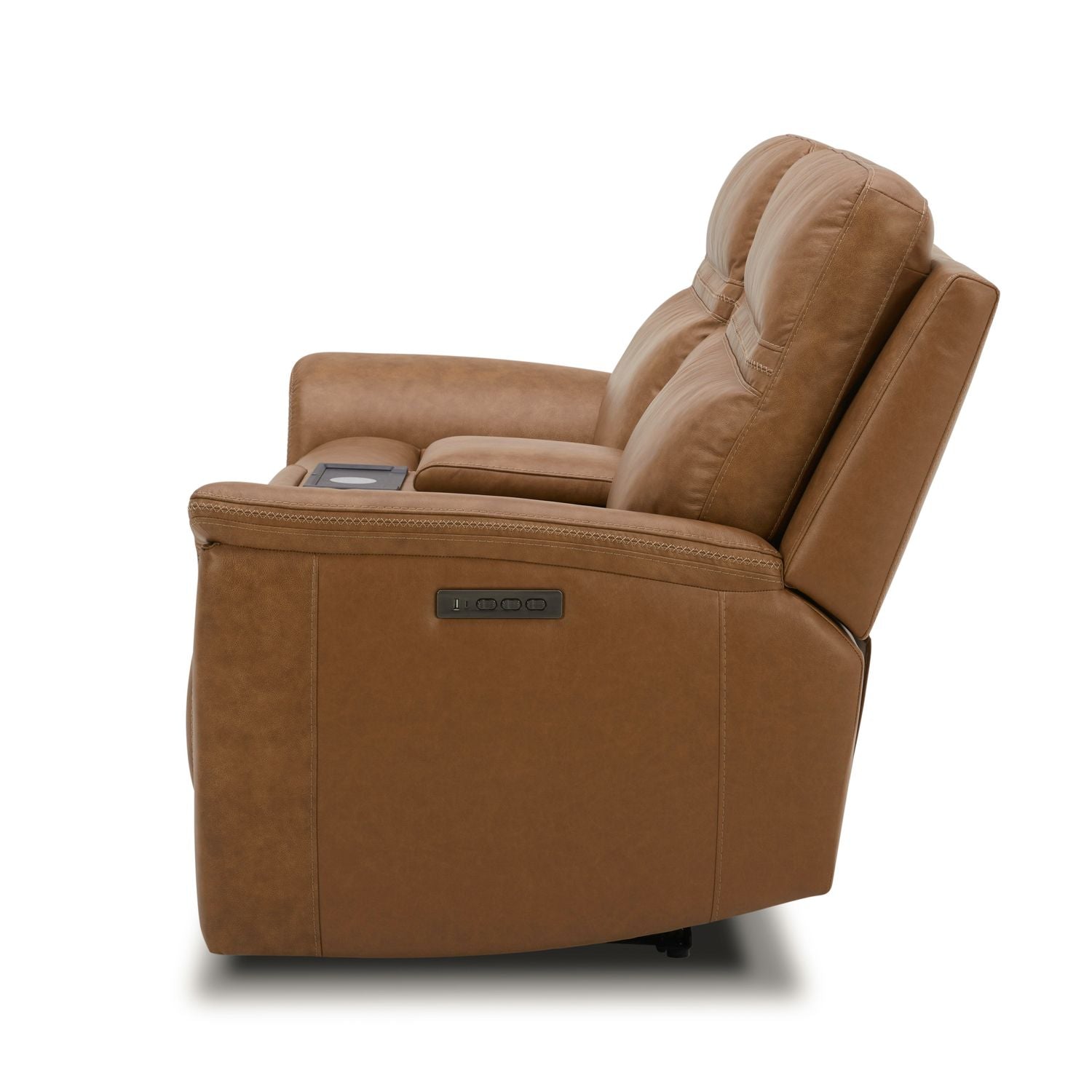 Cooper Loveseat w/Console P3 & ZG in Camel - Luxury Home Furniture (MI)