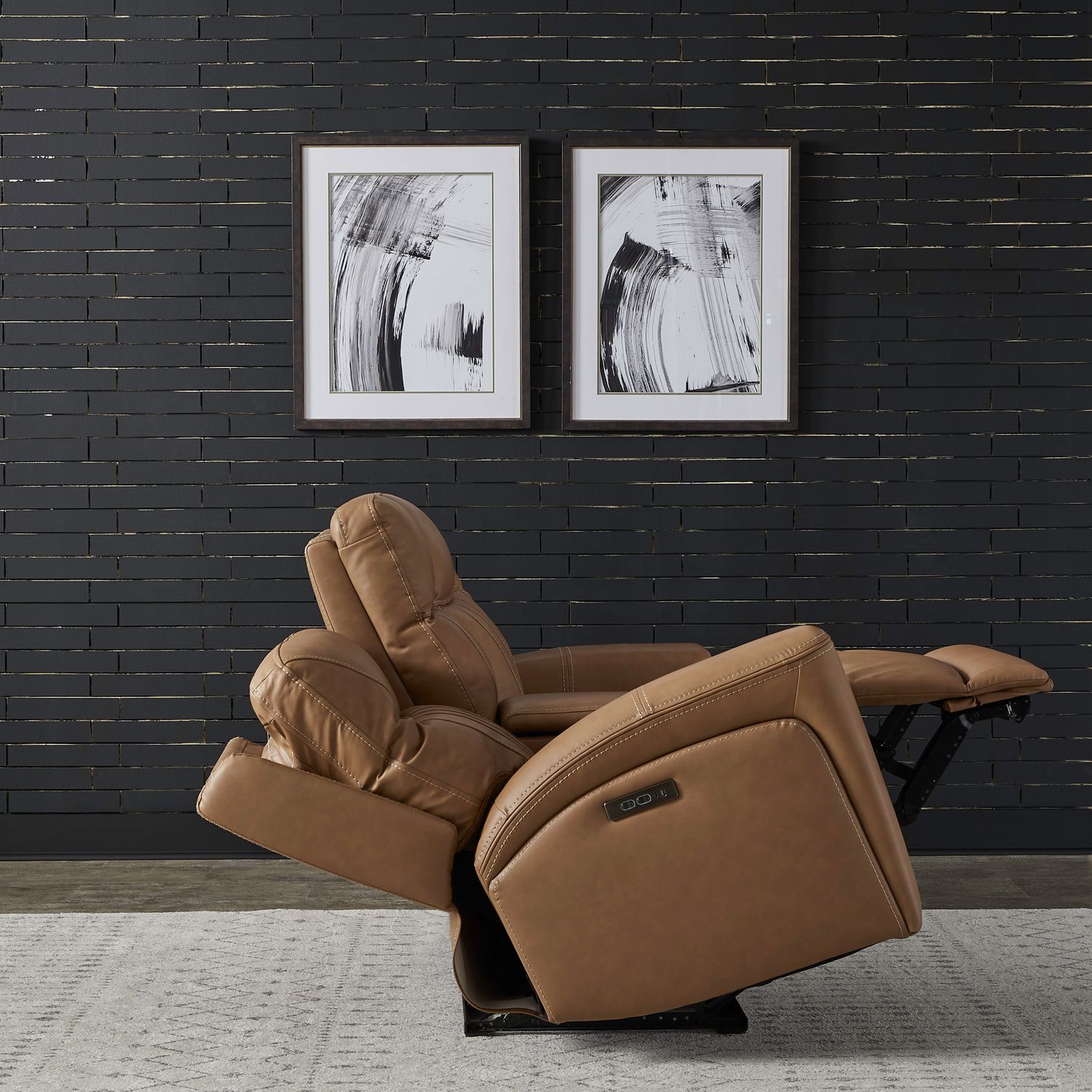 Bennett Loveseat with Console P2 & ZG in Butternut