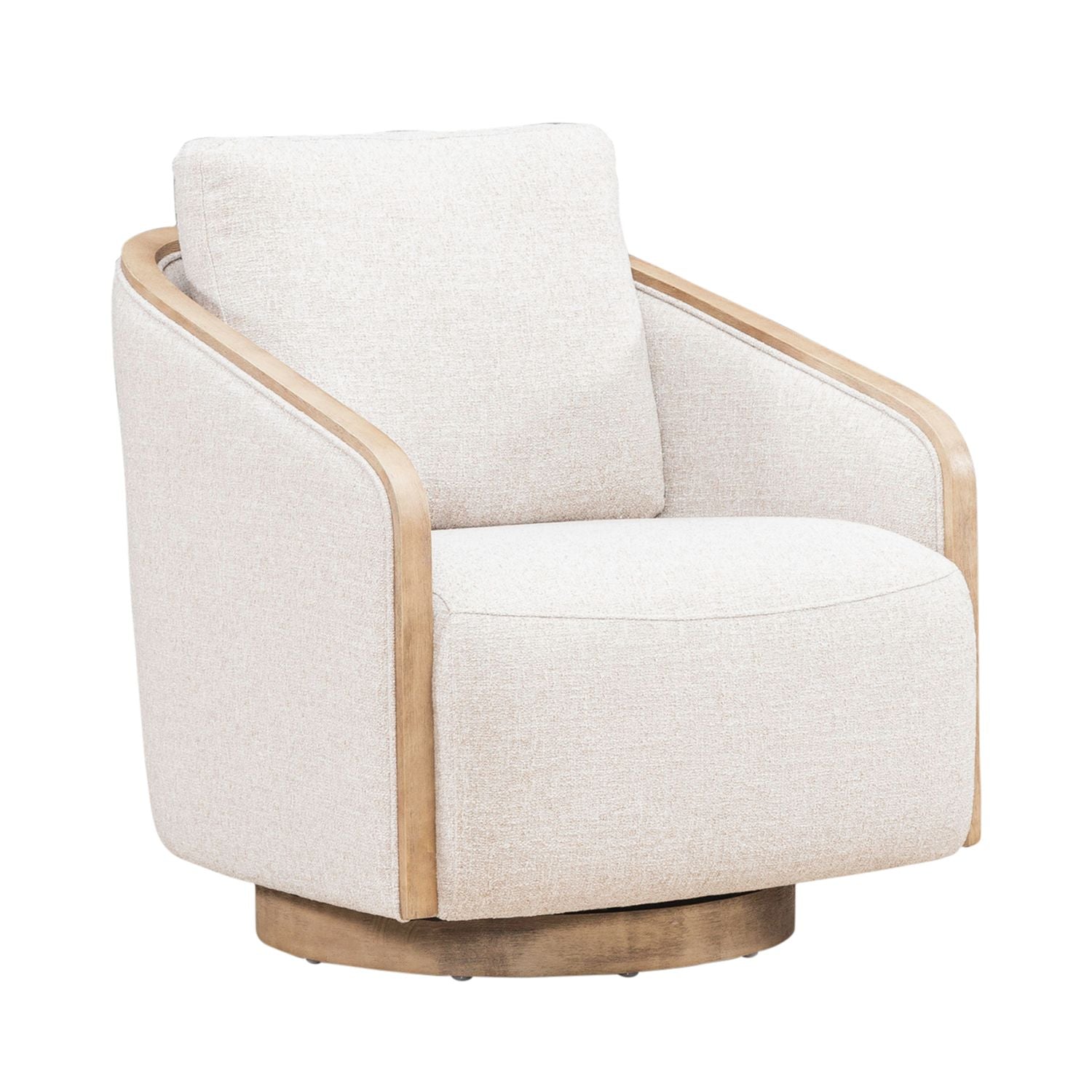 Nora Uph Swivel Accent Chair - Light Brown