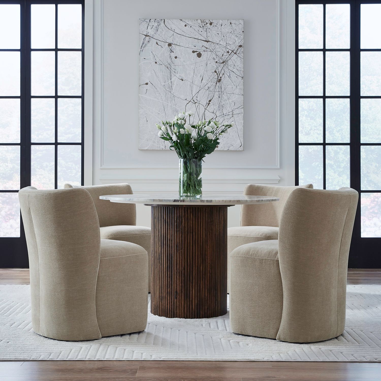 Accent Dining Accent Dining Chair w/ Casters - Wicker