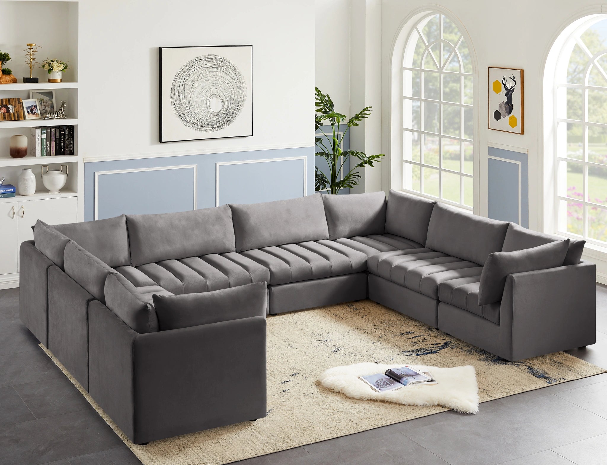 Jacob Grey Velvet Modular Sectional