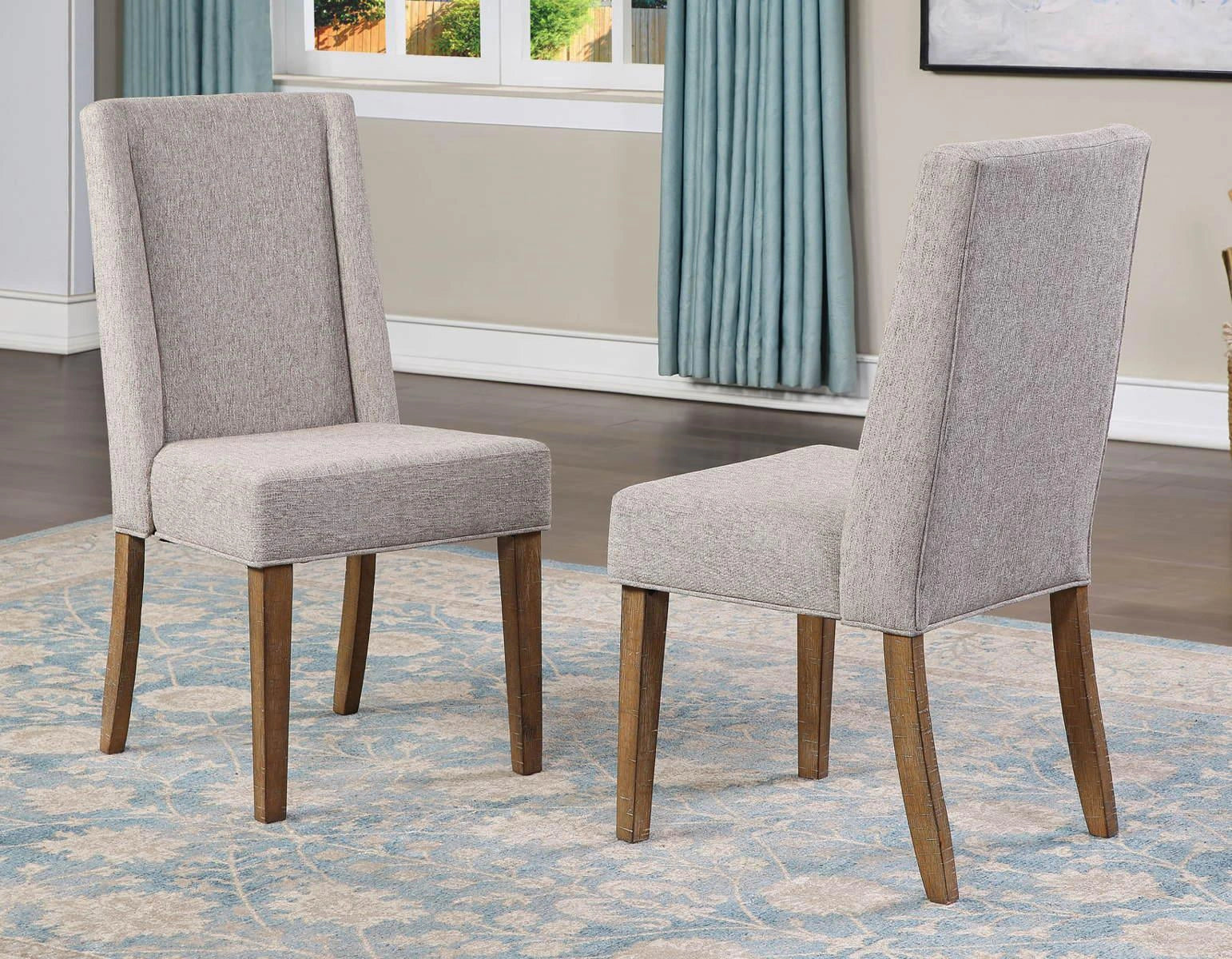 Steve Silver Riverdale Upholstered Chair in Driftwood (Set of 2)