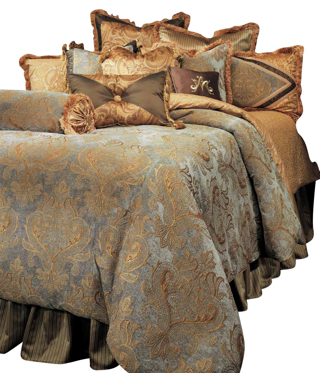 AICO Elizabeth13-pc King Comforter Set in Aqua image