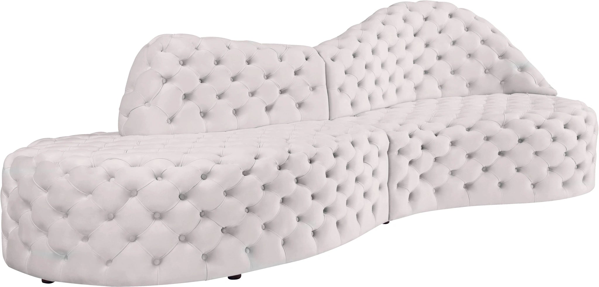 Royal Cream Velvet 2pc. Sectional