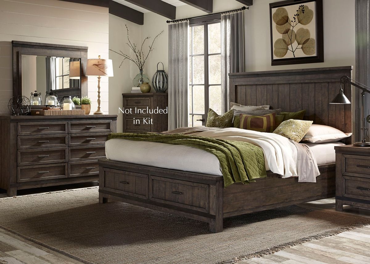 Liberty Thornwood Hills Landscape Mirror in Rock Beaten Gray - Luxury Home Furniture (MI)