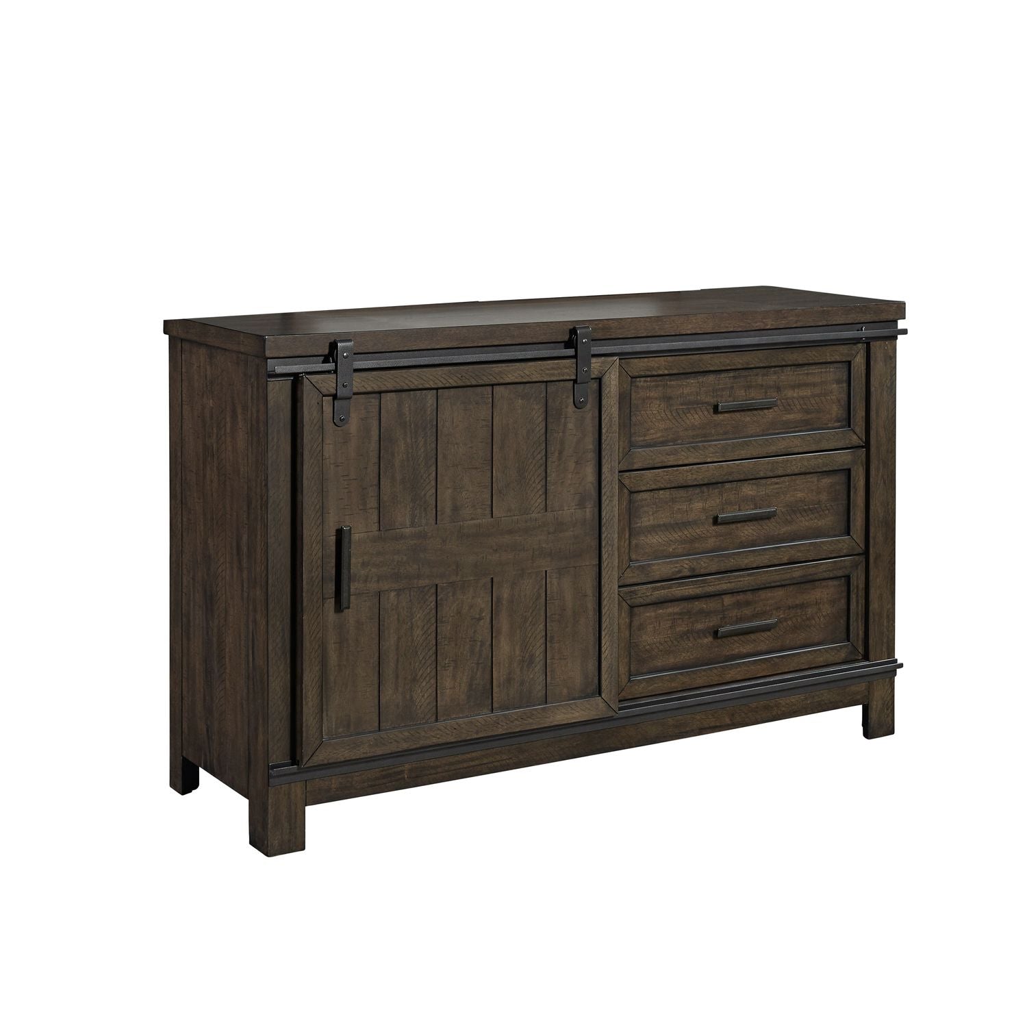 Thornwood Hills Barn Door Dresser in Rock Beaten Gray - Luxury Home Furniture (MI)