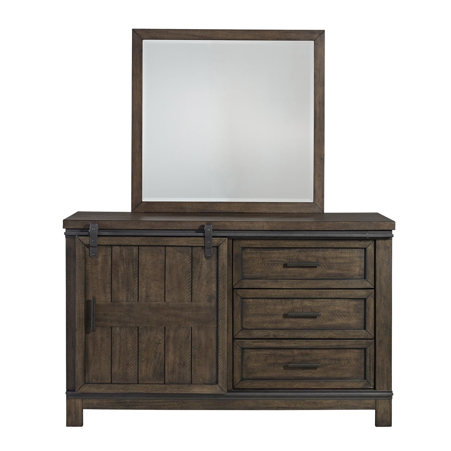 Thornwood Hills Bookcase Bed, Dresser & Mirror image