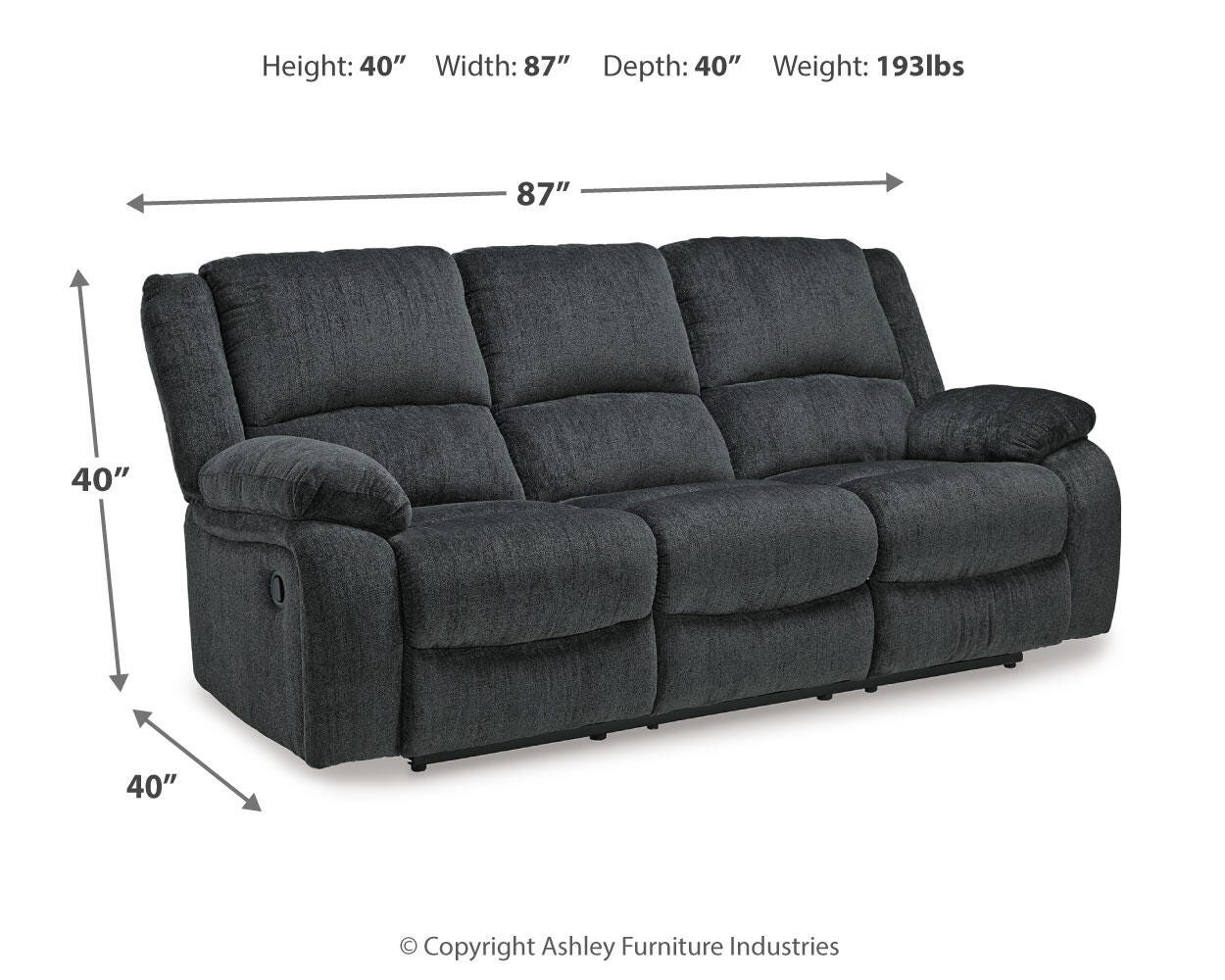 Draycoll Reclining Sofa - Luxury Home Furniture (MI)