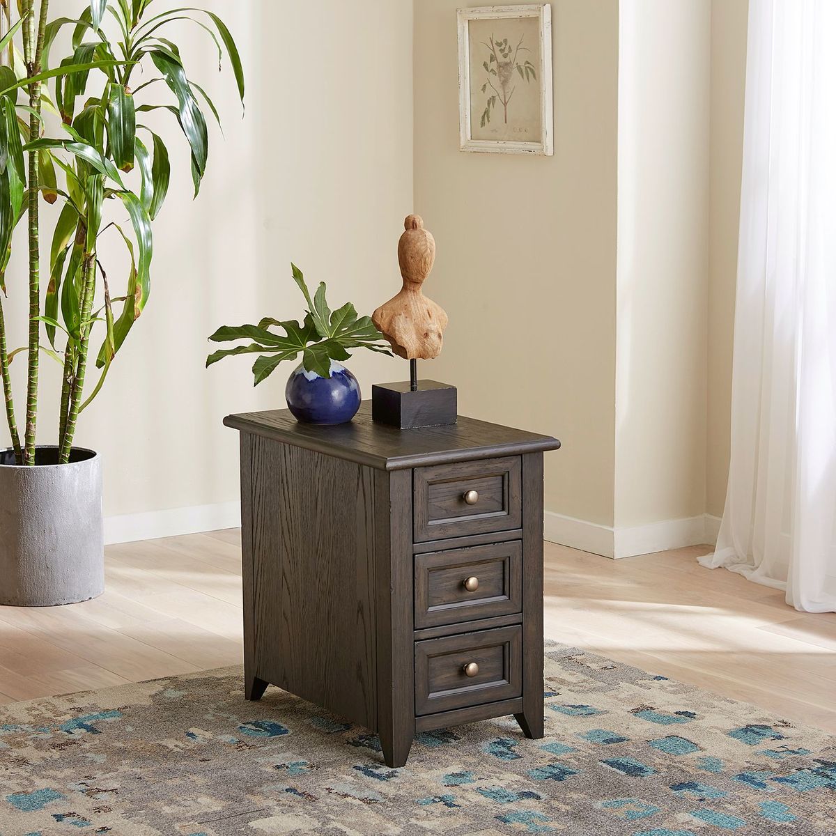 Liberty Furniture Mill Creek Chair Side Table in Peppercorn