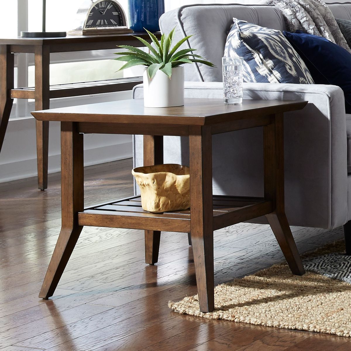 Liberty Furniture Ventura Blvd Rectangular End Table in Bronze
