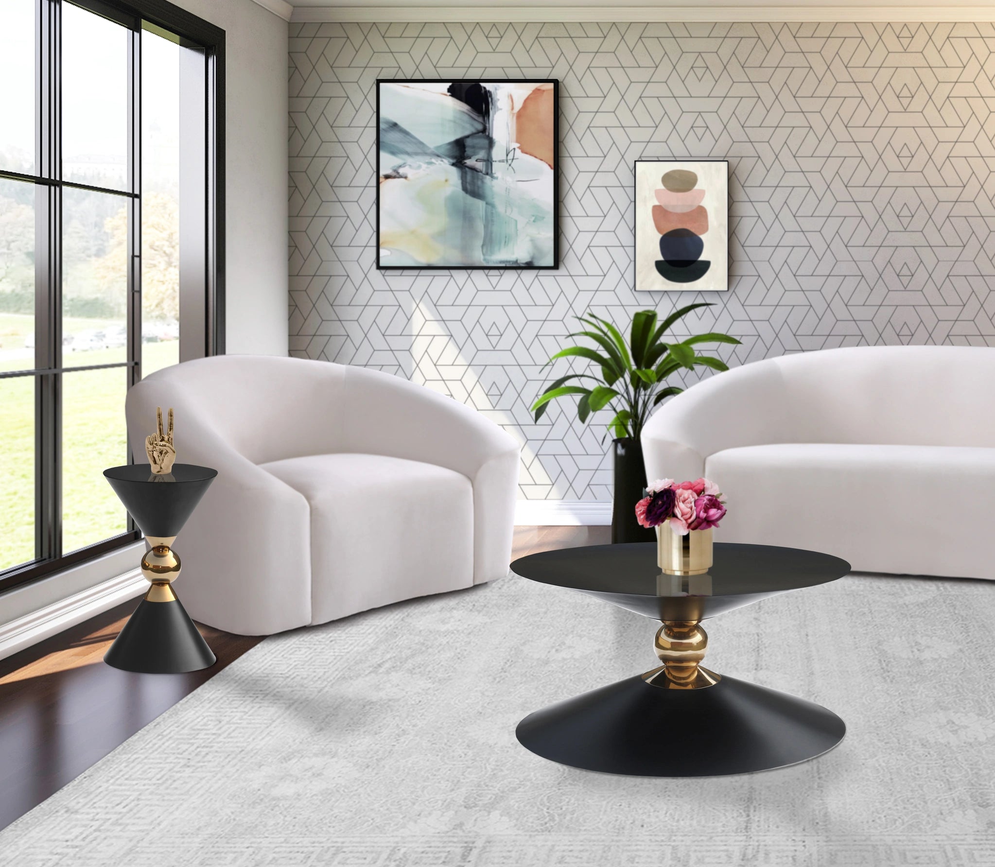 Malia Black / Gold End Table