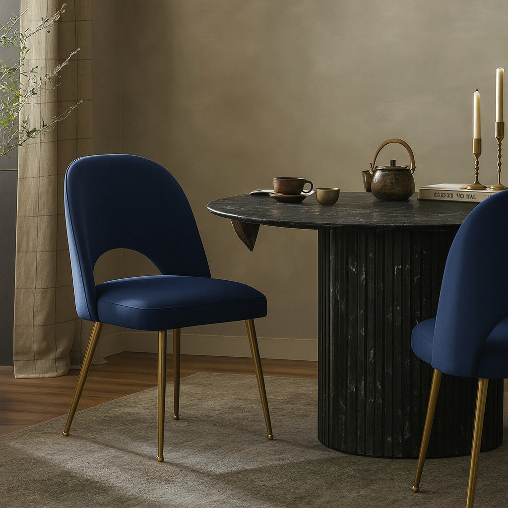Logan Navy Velvet Dining Chair