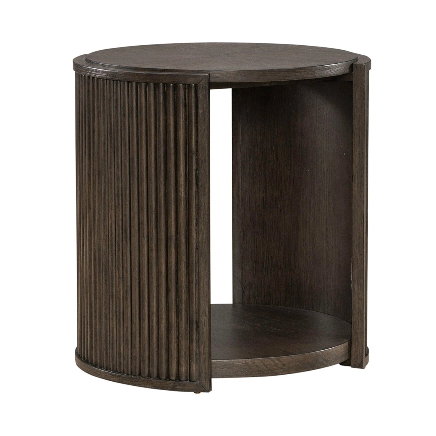 City View Round End Table in Coffee Bean image