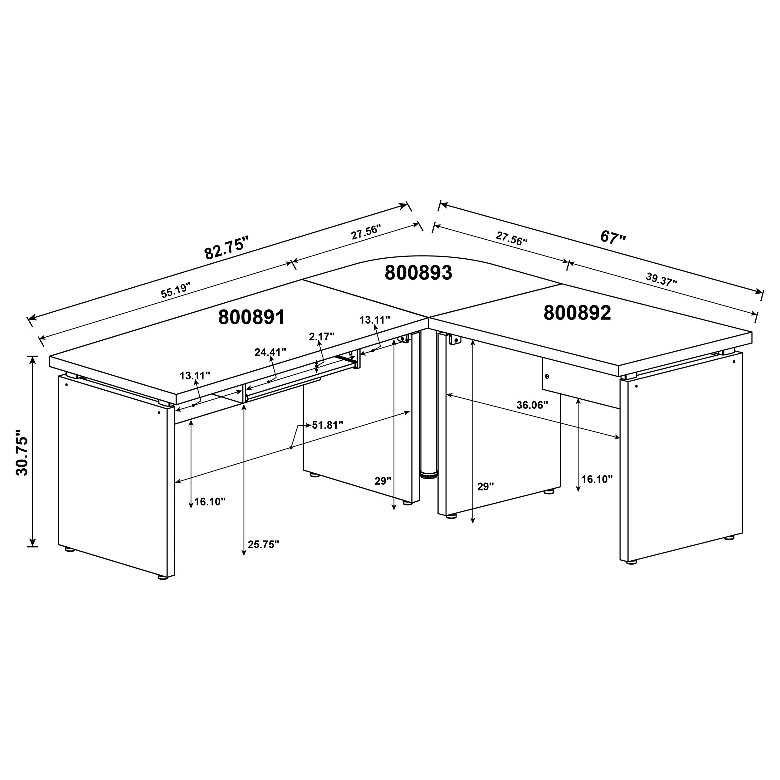 Skylar L-Shape Desks - Luxury Home Furniture (MI)
