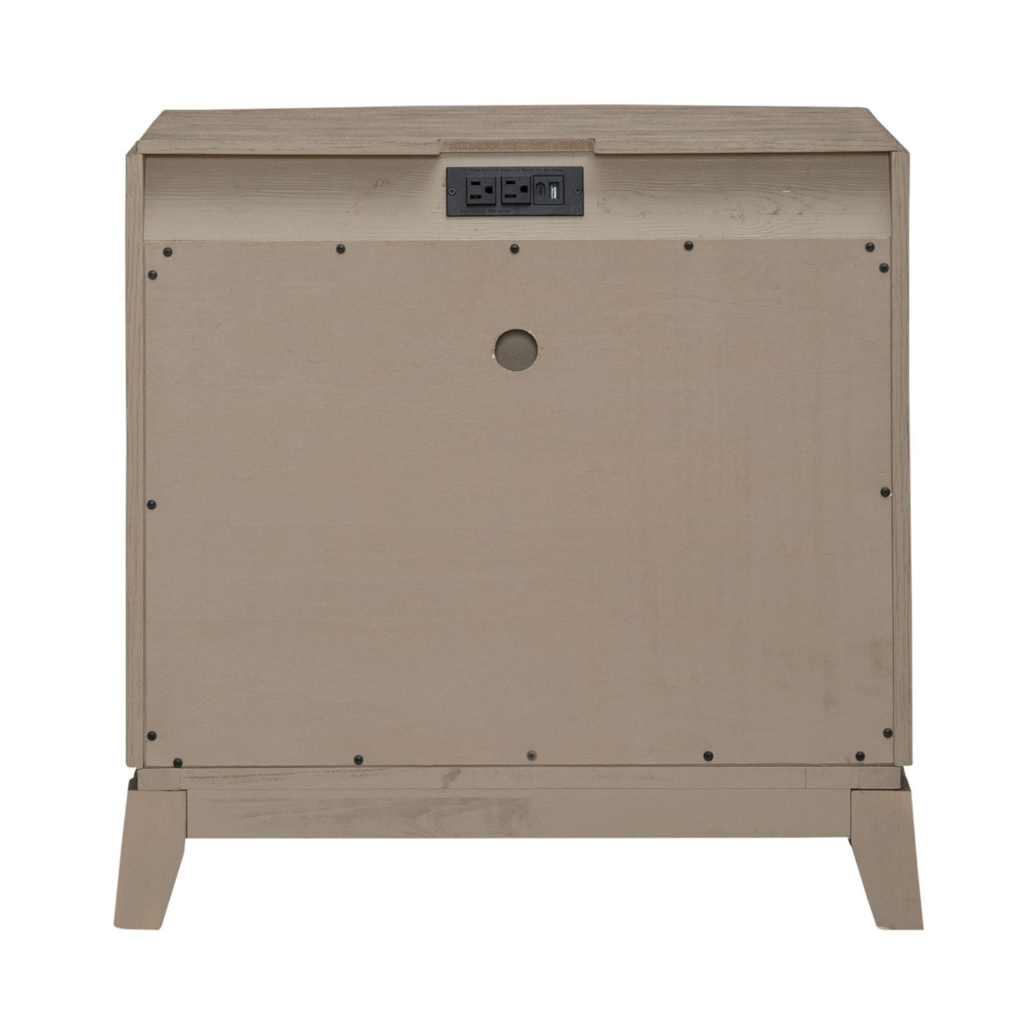 Avalon Nightstand with Charging Station in Burnished Beige