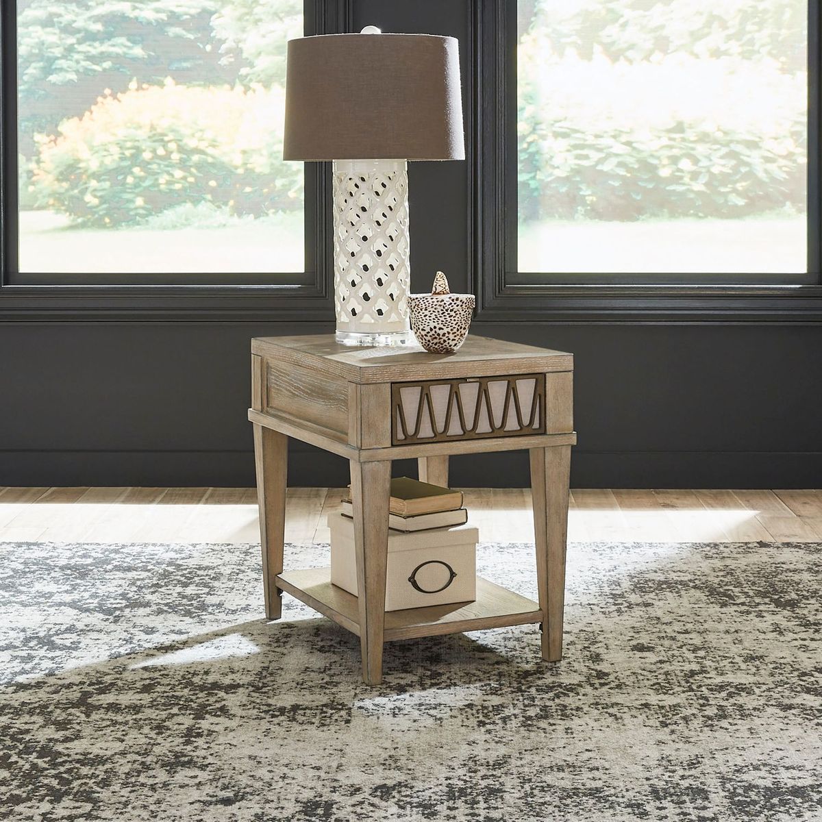 Liberty Furniture Devonshire Chair Side Table in Weathered Sandstone - Luxury Home Furniture (MI)