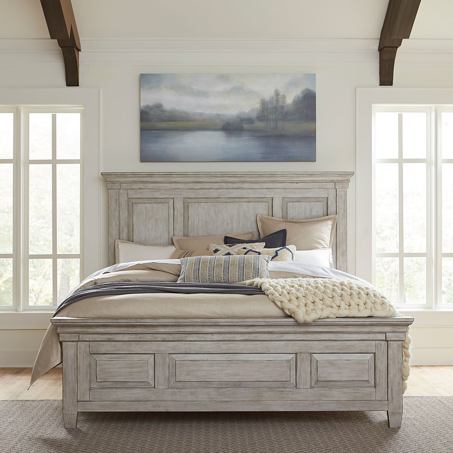 Heartland Queen Panel Bed, Dresser & Mirror, Night Stand
