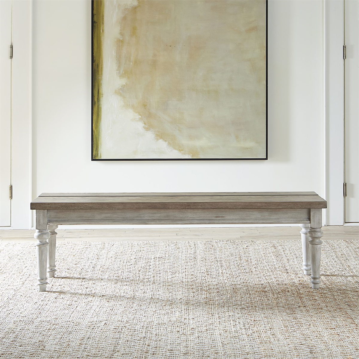 Liberty Furniture Heartland Bench in Antique White - Luxury Home Furniture (MI)