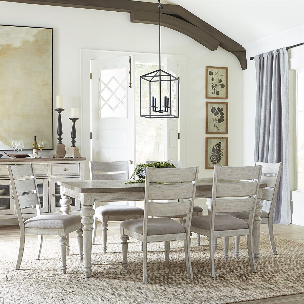 Liberty Furniture Heartland Ladder Back Side Chair (Set of 2) in Antique White - Luxury Home Furniture (MI)