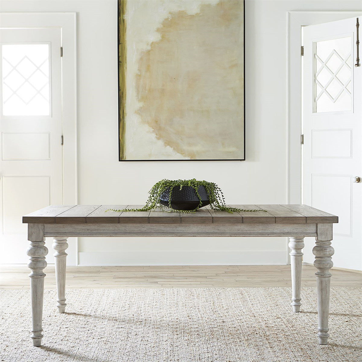 Liberty Furniture Heartland Rectangular Leg Table in Antique White - Luxury Home Furniture (MI)