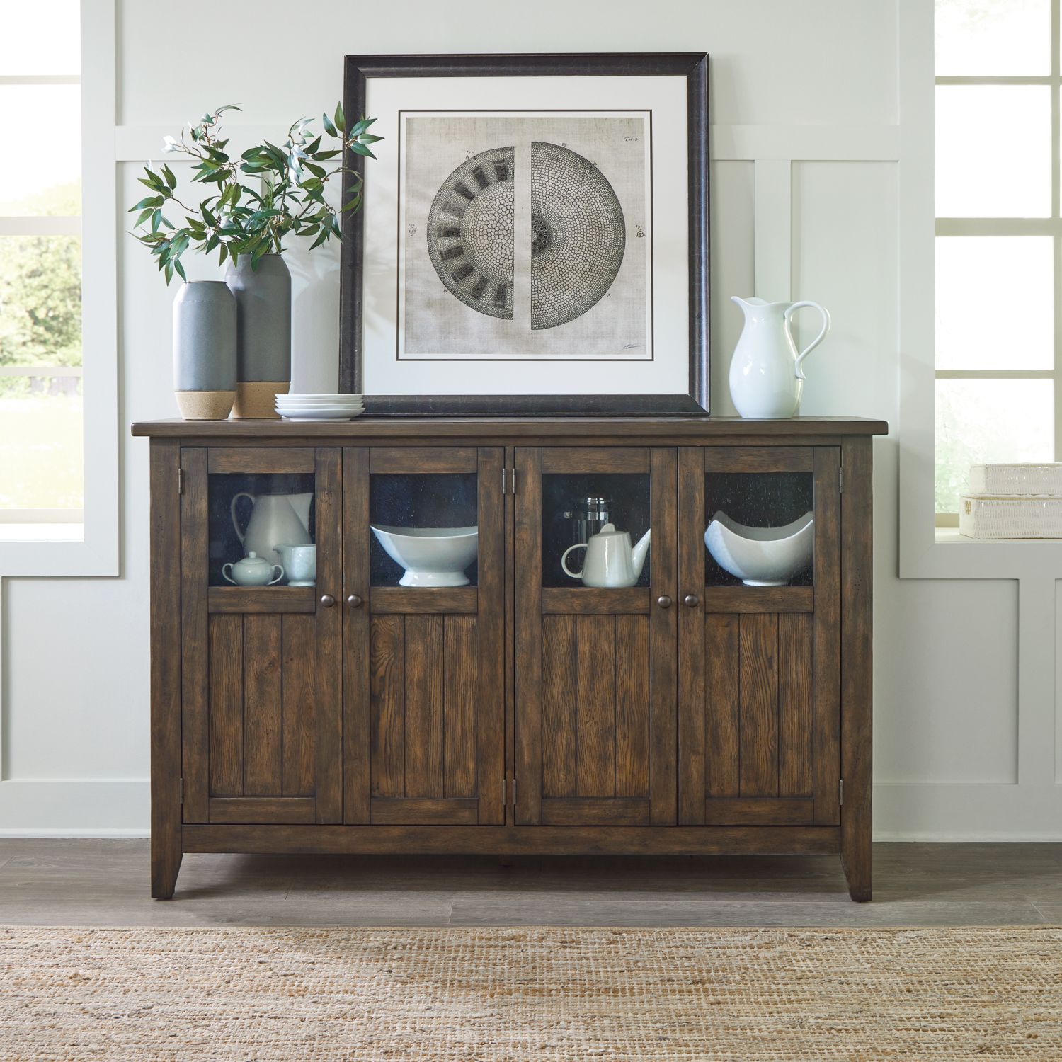 Liberty Furniture Midland Falls Buffet in Rustic Brown image