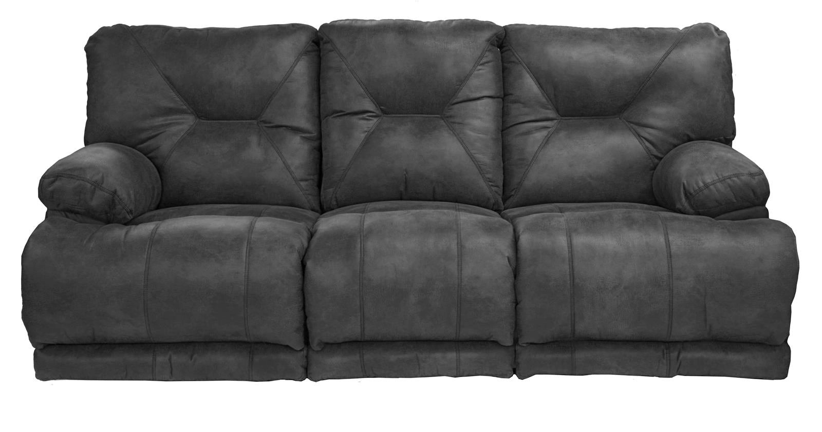 Catnapper Voyager Power Lay Flat Reclining Sofa with Drop Down Table in Slate