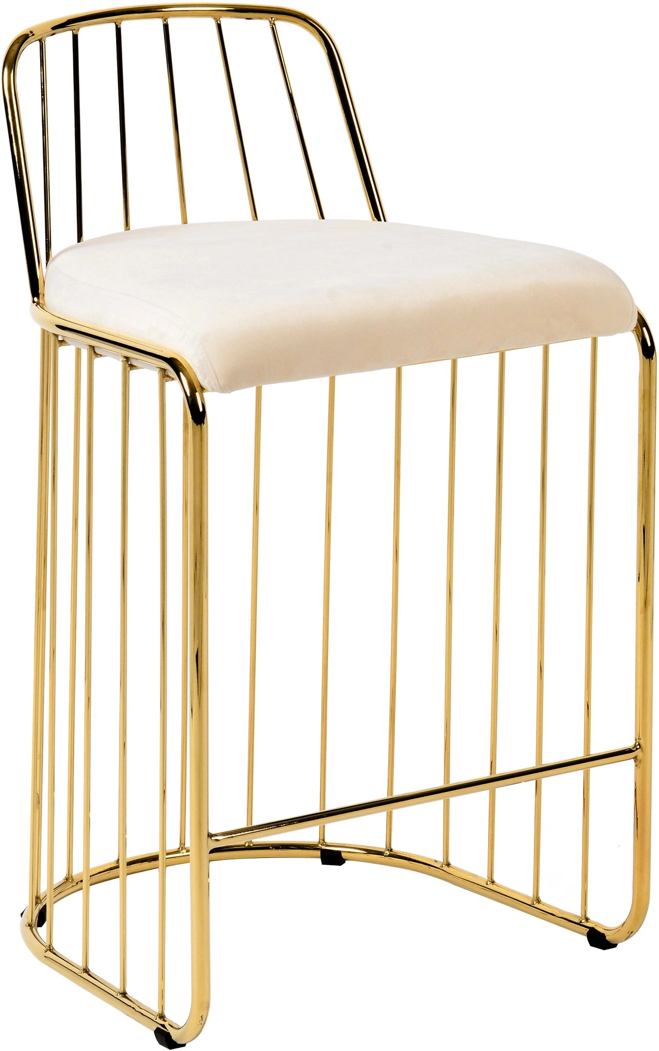 Gio Cream Velvet Stool