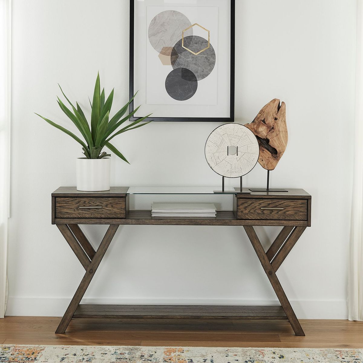Liberty Furniture Lennox Sofa Table in Brown