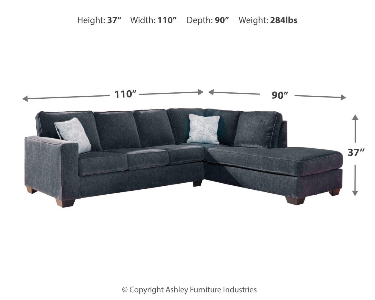 Altari Sleeper Sectional with Chaise - Luxury Home Furniture (MI)